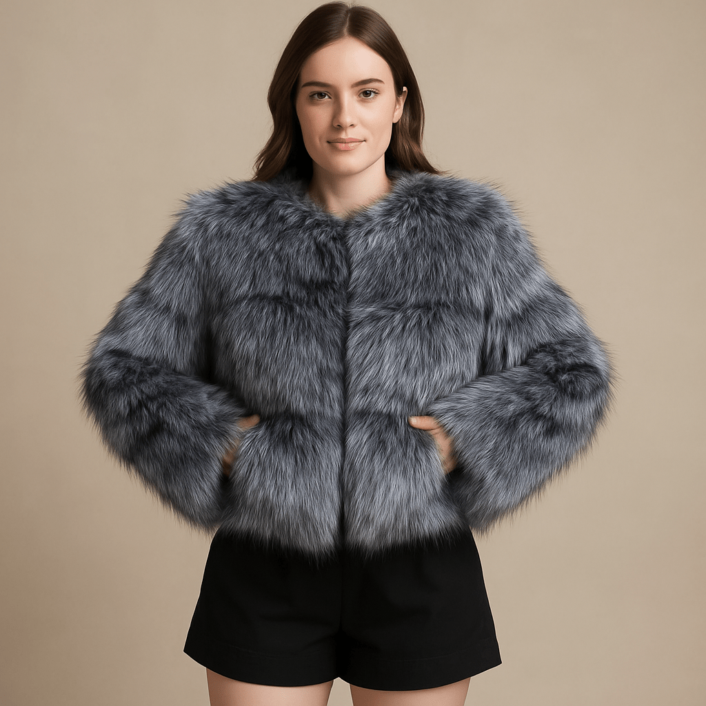 Luxury Faux Fur Coat with Soft Camel LiningAzizaK