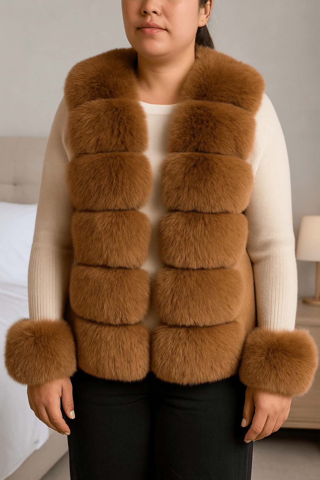 Luxury Faux Fur Panel Vest – Soft Touch CollectionAzizaK