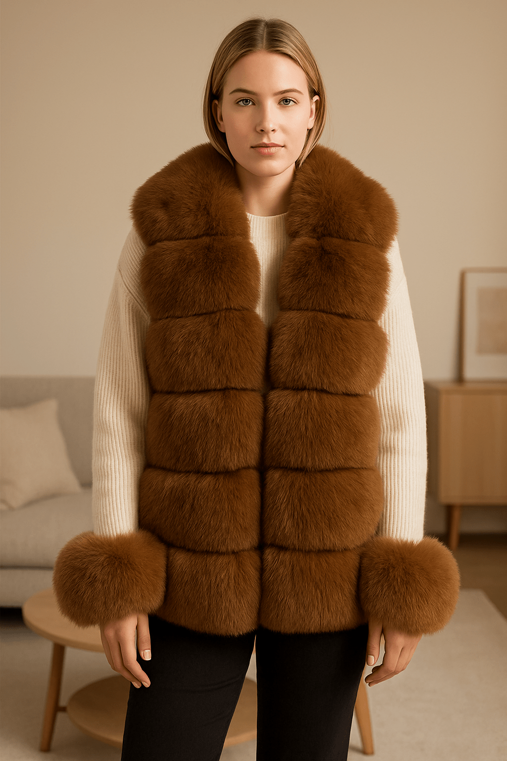 Luxury Faux Fur Panel Vest – Soft Touch CollectionAzizaK
