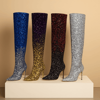 Luxury Gradient Sequin Thigh - High BootsAzizaK