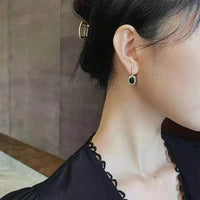 Luxury Green Emerald Square Stud EarringsAzizaK