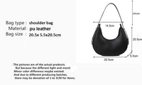 Luxury PU Leather Tote Bag, Eye - catching Half Moon Shape HandbagAzizaK