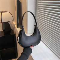 Luxury PU Leather Tote Bag, Eye - catching Half Moon Shape HandbagAzizaK
