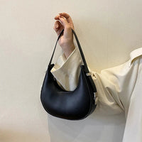 Luxury PU Leather Tote Bag, Eye - catching Half Moon Shape HandbagAzizaK