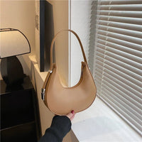 Luxury PU Leather Tote Bag, Eye - catching Half Moon Shape HandbagAzizaK