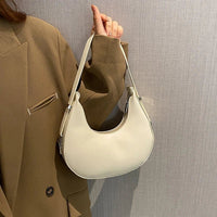 Luxury PU Leather Tote Bag, Eye - catching Half Moon Shape HandbagAzizaK