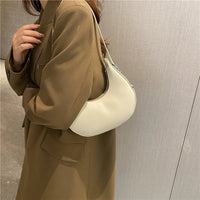 Luxury PU Leather Tote Bag, Eye - catching Half Moon Shape HandbagAzizaK