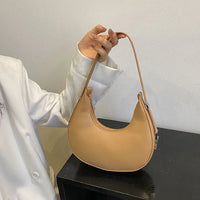 Luxury PU Leather Tote Bag, Eye - catching Half Moon Shape HandbagAzizaK