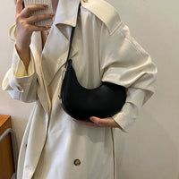 Luxury PU Leather Underarm Tote Bag for Women Hobo Style Shoulder Clutch Handbag Purse with Eye - Catching Half Moon ShapeAzizaK