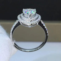 Luxury White Cubic Zirconia Engagement Rings for Women Silver ColorAzizaK