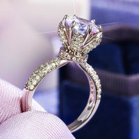 Luxury White Cubic Zirconia Engagement Rings for Women Silver ColorAzizaK