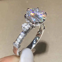 Luxury White Cubic Zirconia Engagement Rings for Women Silver ColorAzizaK