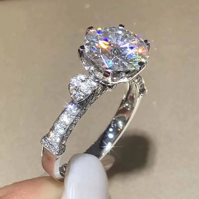 Luxury White Cubic Zirconia Engagement Rings for Women Silver ColorAzizaK