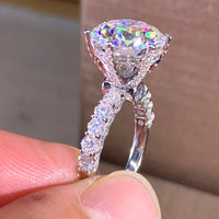 Luxury White Cubic Zirconia Engagement Rings for Women Silver ColorAzizaK