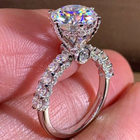 Luxury White Cubic Zirconia Engagement Rings for Women Silver ColorAzizaK