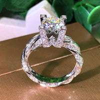 Luxury White Cubic Zirconia Engagement Rings for Women Silver ColorAzizaK