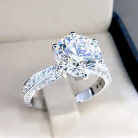 Luxury White Cubic Zirconia Engagement Rings for Women Silver ColorAzizaK