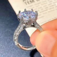 Luxury White Cubic Zirconia Engagement Rings for Women Silver ColorAzizaK