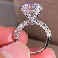 Luxury White Cubic Zirconia Engagement Rings for Women Silver ColorAzizaK