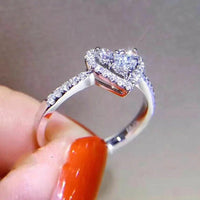 Luxury White Cubic Zirconia Engagement Rings for Women Silver ColorAzizaK