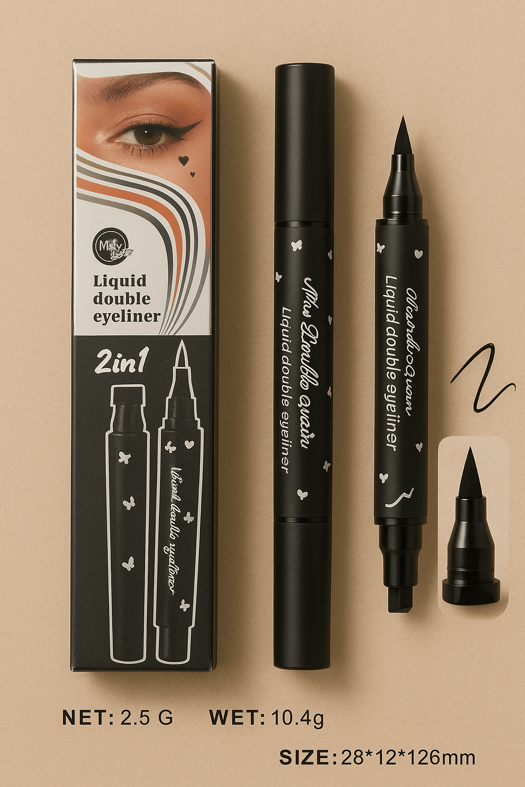 Magic Power 2 - in - 1 Liquid Eyeliner Pen – Set of 5 Designs (Stamp + Liner)AzizaK