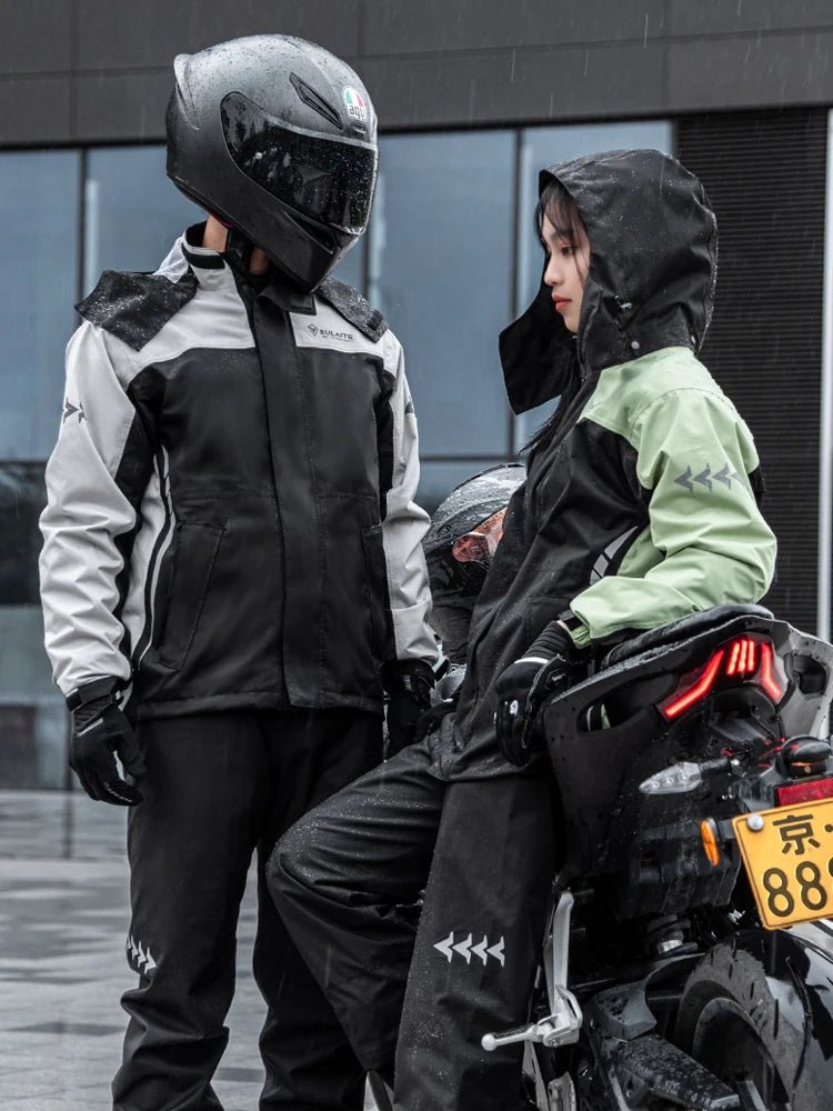 Men and women Jackets and pants Waterproof and breathable reflective raincoatAzizaK