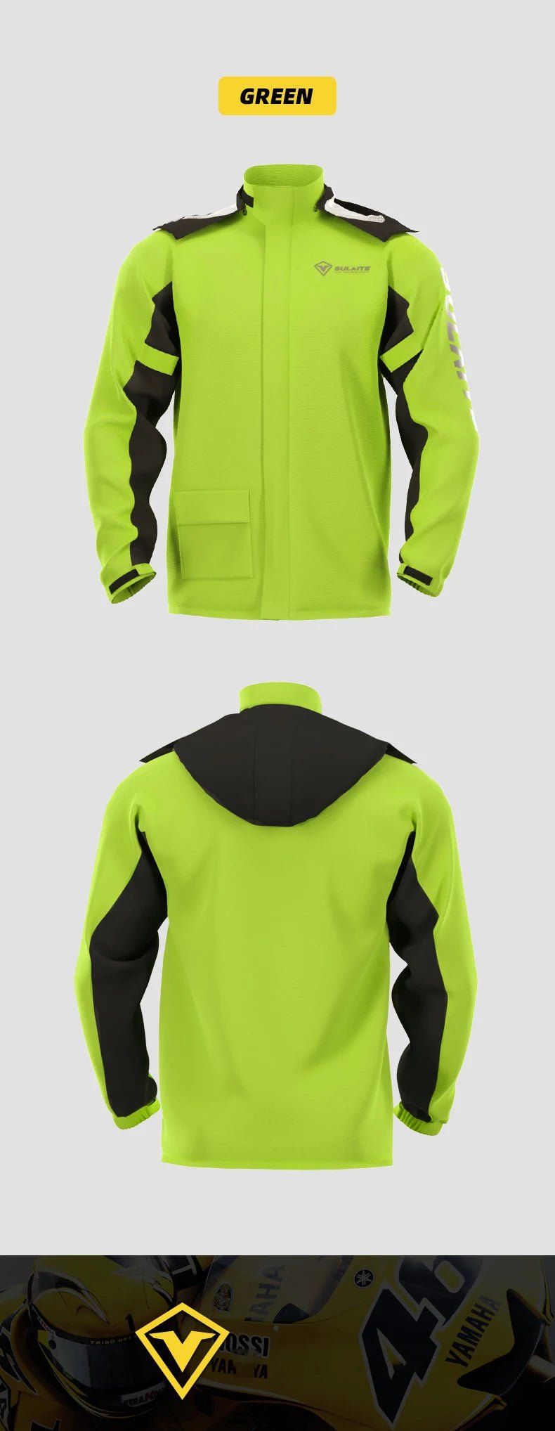 Men and women Jackets and pants Waterproof and breathable reflective raincoatAzizaK