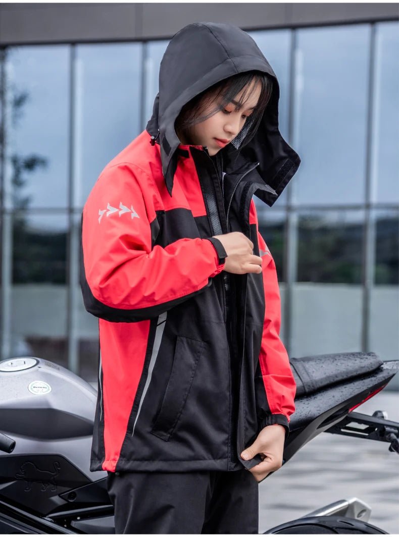 Men and women Jackets and pants Waterproof and breathable reflective raincoatAzizaK