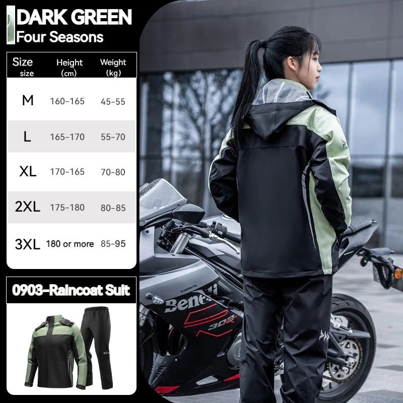 Men and women Jackets and pants Waterproof and breathable reflective raincoatAzizaK