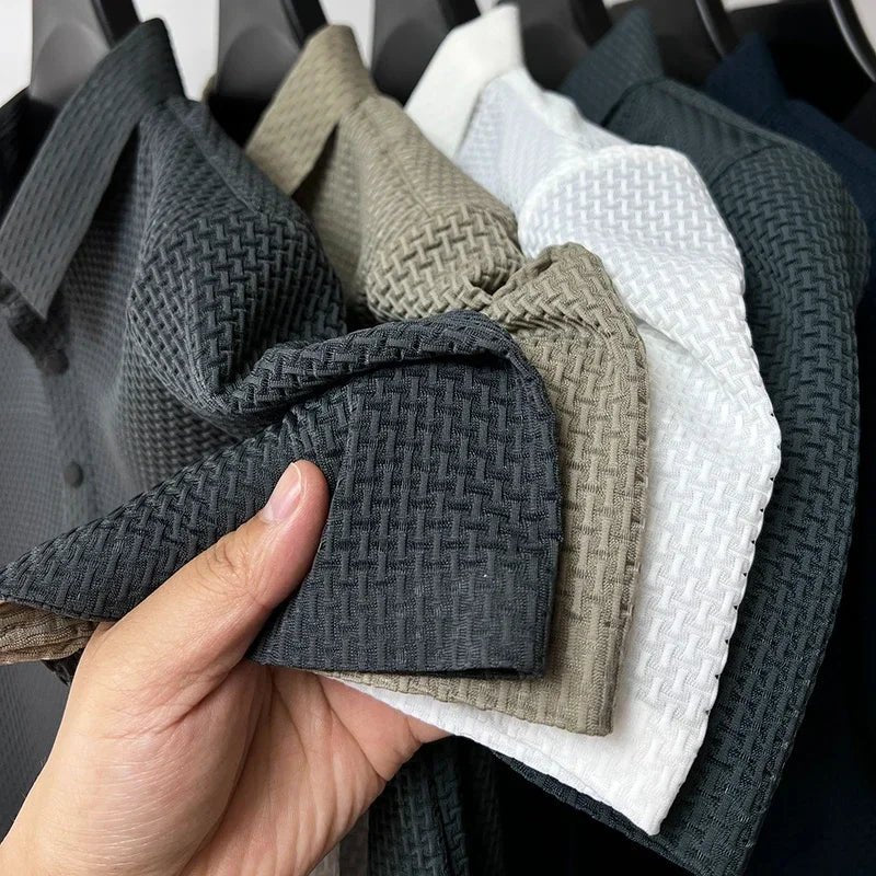 ❄️ Men’s Ice Silk Polo Shirt – Fashionable & Breathable Short Sleeve Summer TopAzizaK