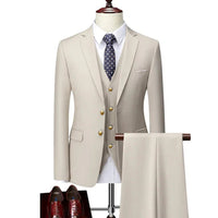 Men’s Premium 3 - Piece Business Suit Set – Jacket, Vest & TrousersAzizaK