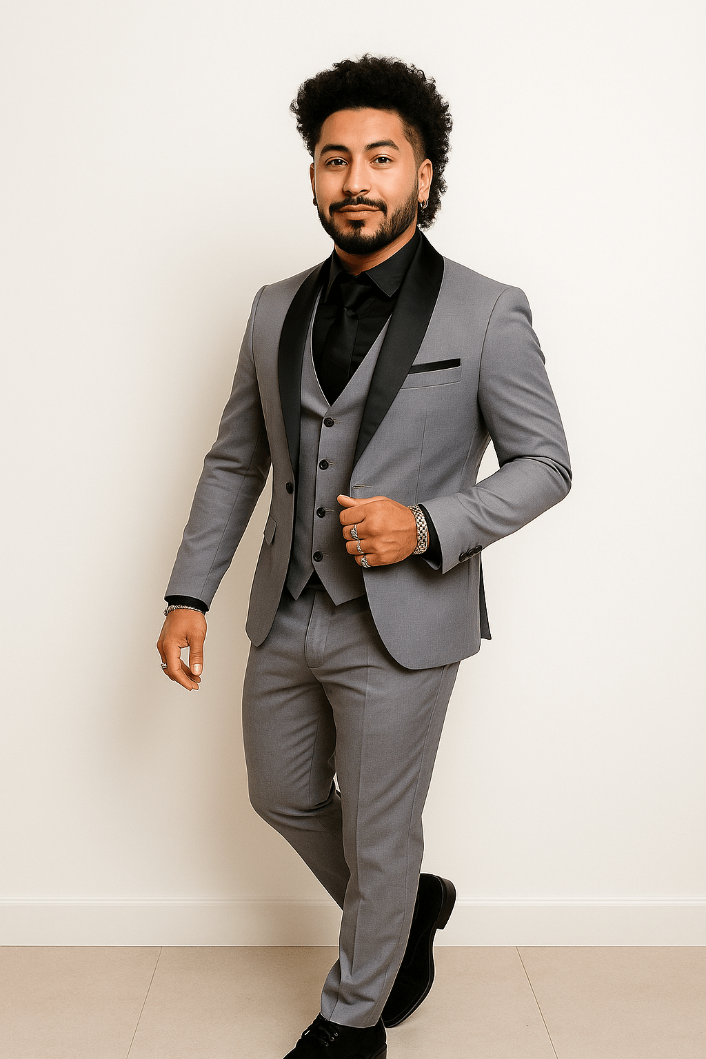 Men’s Slim Fit 3 - Piece Suit – Jacket, Vest & Pants | AzizaKAzizaK