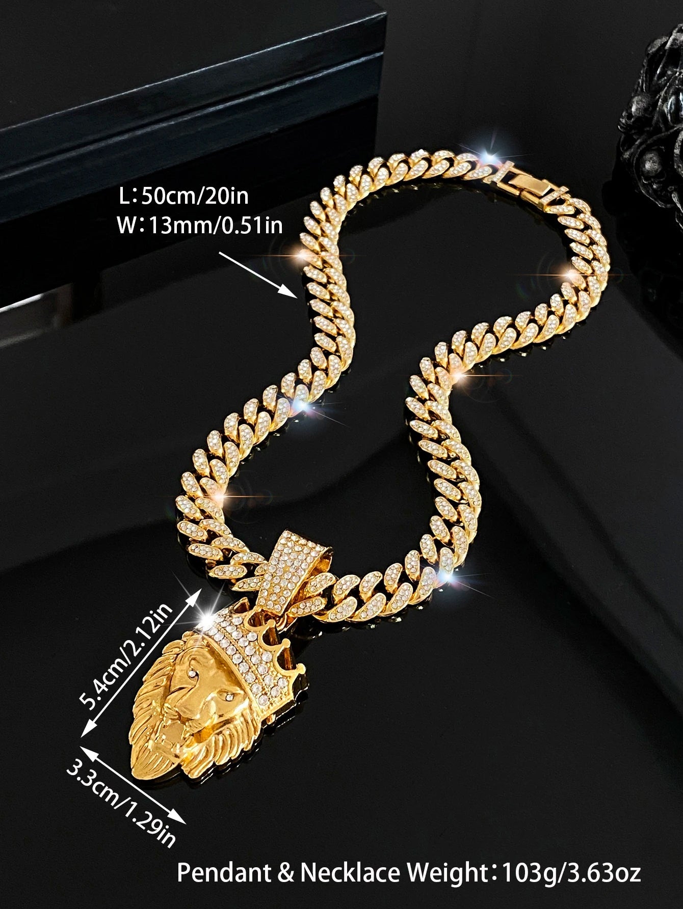 Men's Timeless Retro Lion Head Pendant Necklace - Bold Hip Hop Style Fashion Statement Accessories for HimAzizaK