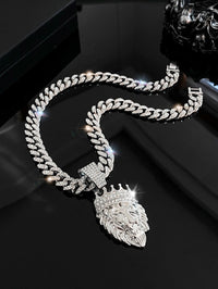 Men's Timeless Retro Lion Head Pendant Necklace - Bold Hip Hop Style Fashion Statement Accessories for HimAzizaK