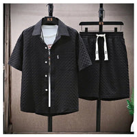 Men’s Vintage Summer Set – Short Sleeve Shirt & ShortsAzizaK