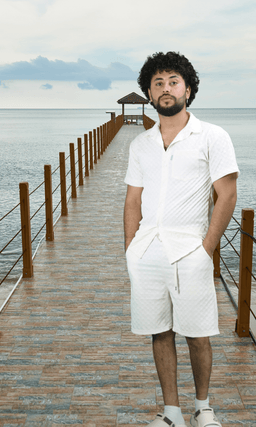 Men’s Vintage Summer Set – Short Sleeve Shirt & ShortsAzizaK