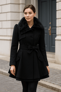 Mid - length, double - breasted, thick trench coatAzizaK