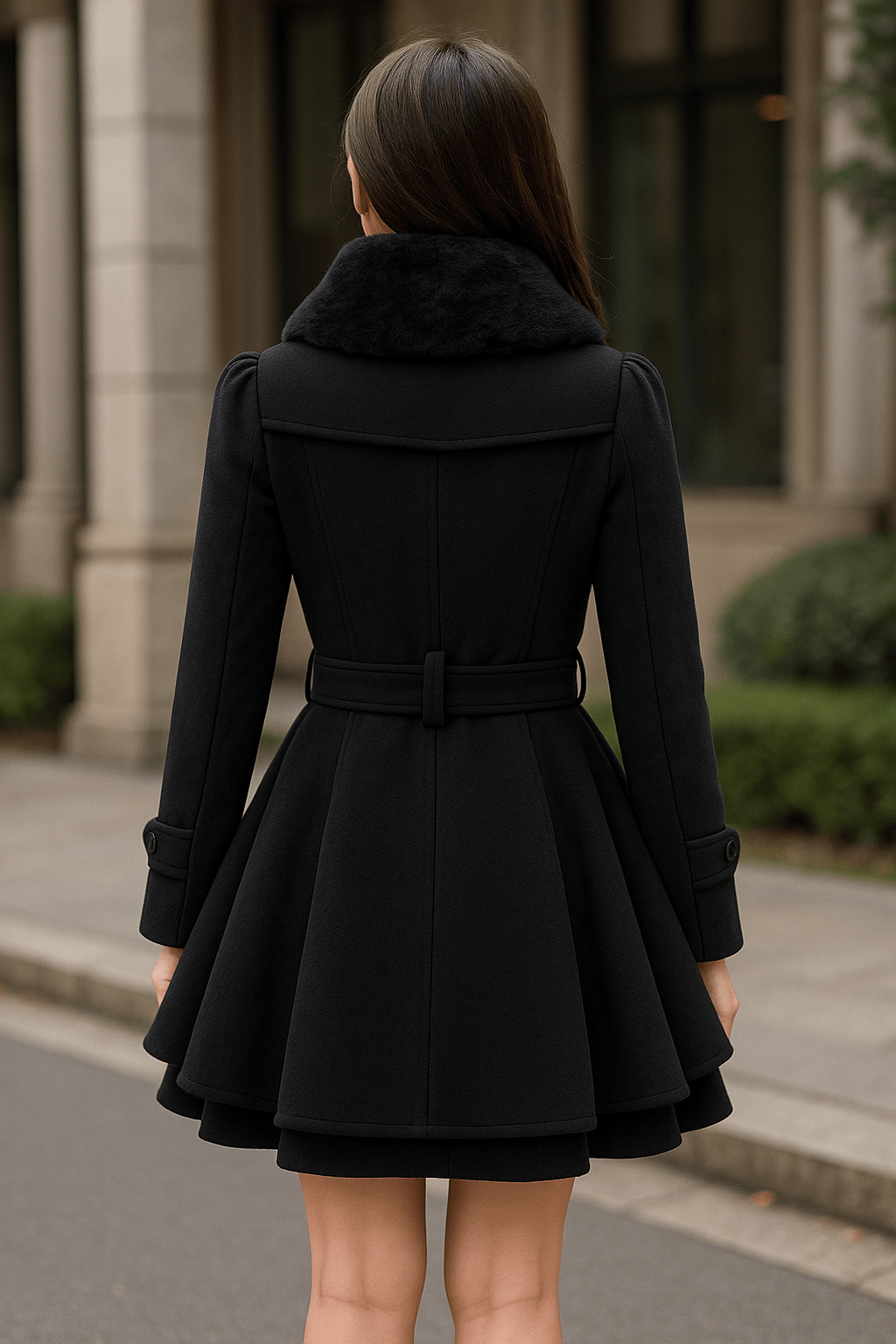 Mid - length, double - breasted, thick trench coatAzizaK