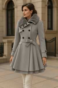 Mid - length, double - breasted, thick trench coatAzizaK