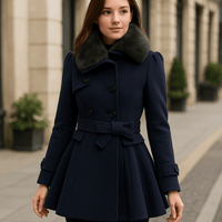 Mid - length, double - breasted, thick trench coatAzizaK