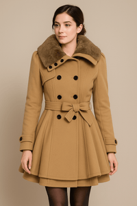 Mid - length, double - breasted, thick trench coatAzizaK