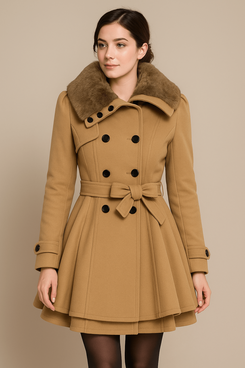Mid - length, double - breasted, thick trench coatAzizaK