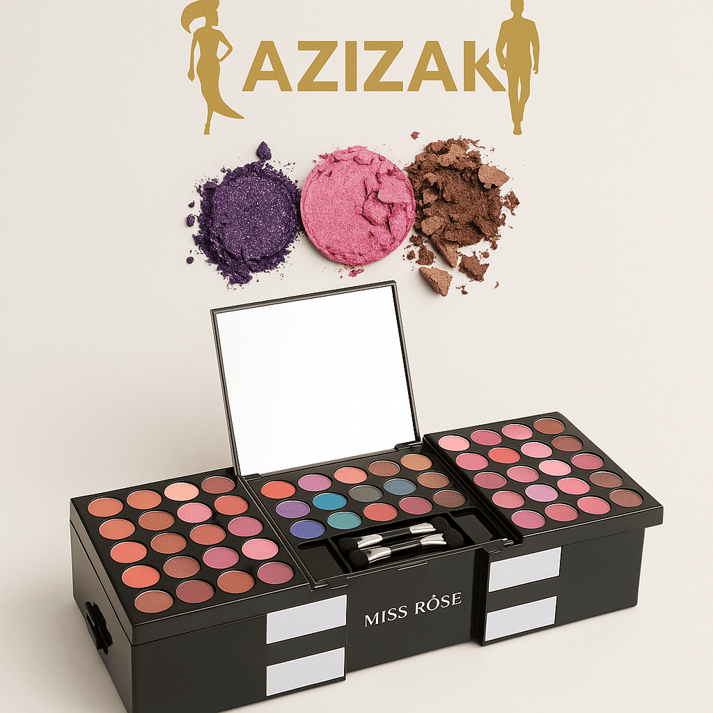 MISS RÔSE 142 - Color Eyeshadow Palette – Full Makeup Box with Mirror & ApplicatorsAzizaK