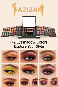 MISS RÔSE 142 - Color Eyeshadow Palette – Full Makeup Box with Mirror & ApplicatorsAzizaK
