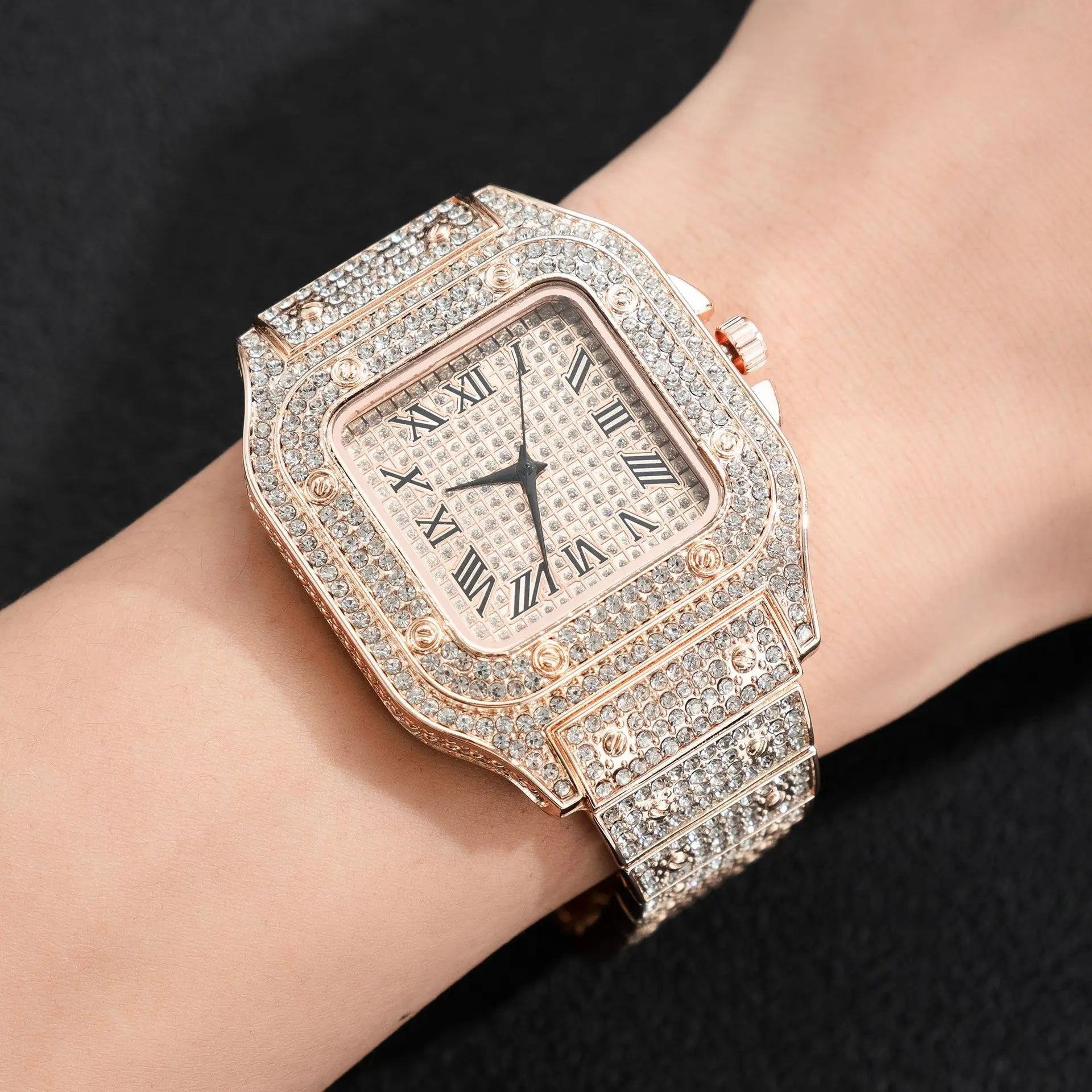 Montre UTHAI L77 Mode Luxe Or Carré DiamantAzizaK