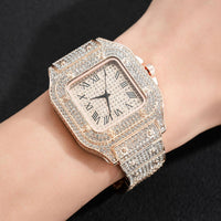 Montre UTHAI L77 Mode Luxe Or Carré DiamantAzizaK