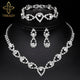 Necklace Earrings Bracelet Silver ColorAzizaK