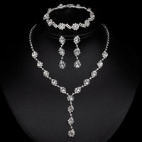Necklace Earrings Bracelet Silver ColorAzizaK