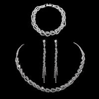 Necklace Earrings Bracelet Silver ColorAzizaK