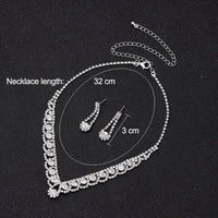 Necklace Earrings Bracelet Silver ColorAzizaK